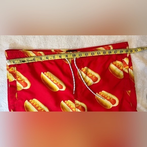 Men’s Swim Trunks Board Shorts NEFF Red Hotdog Print Size Small EUC - Picture 5 of 9